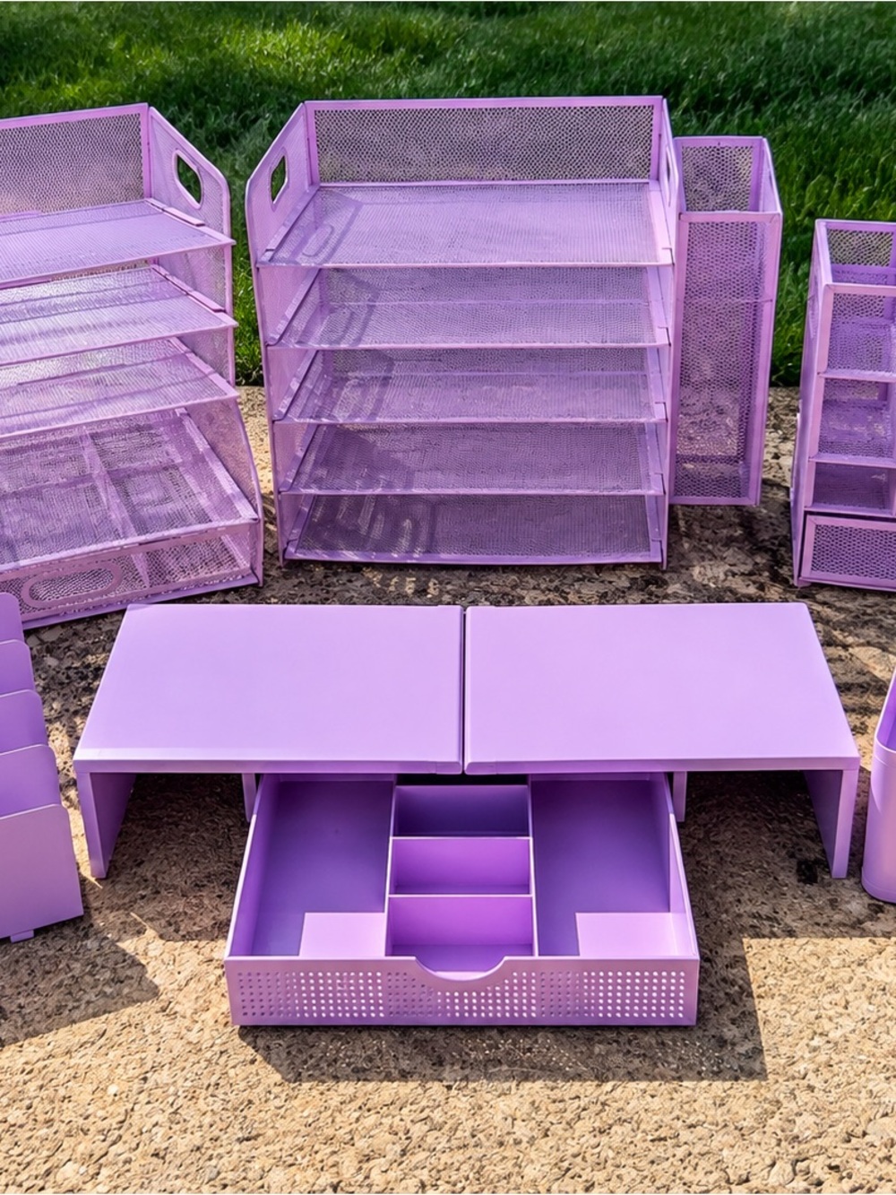 💜 Complete Purple Desk Organizer Set – 7 Pieces. FREE SHIPPING